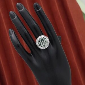 Green Color American Diamond Finger Ring